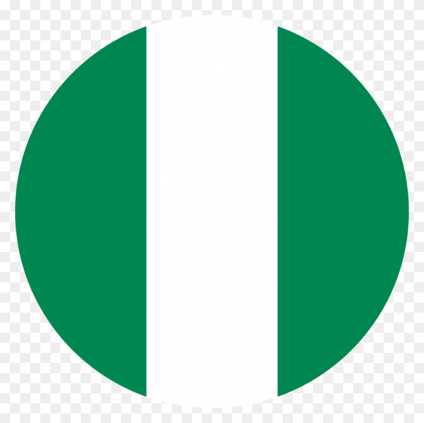 1000x1000 Nigeria Flag Round Medium Nigeria Flag Circle, Symbol, American Flag, Text HD PNG Download