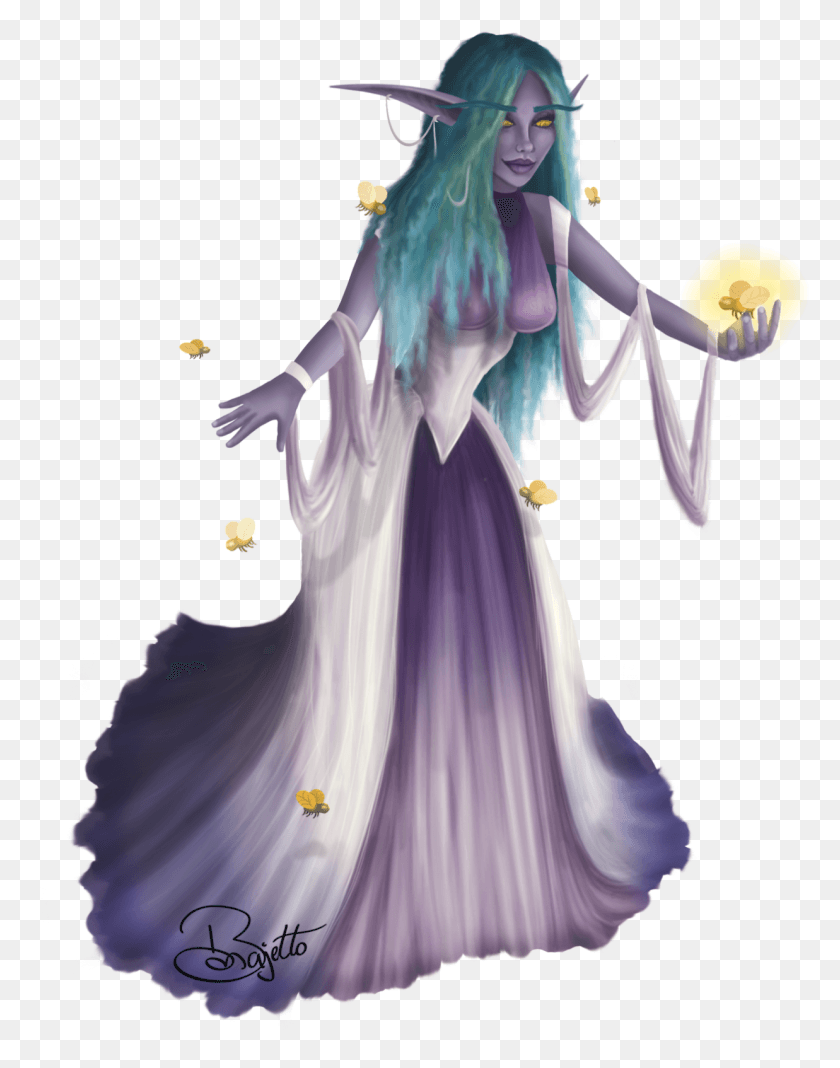 1237x1599 Night Elf Priestess Ps6 Illustration, Person, Clothing HD PNG Download