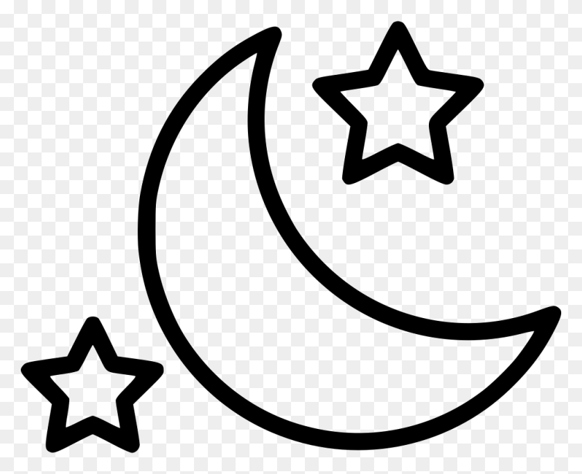 980x784 Night Moon Stars Comments Moon With White Background, Symbol, Star Symbol, Recycling Symbol HD PNG Download
