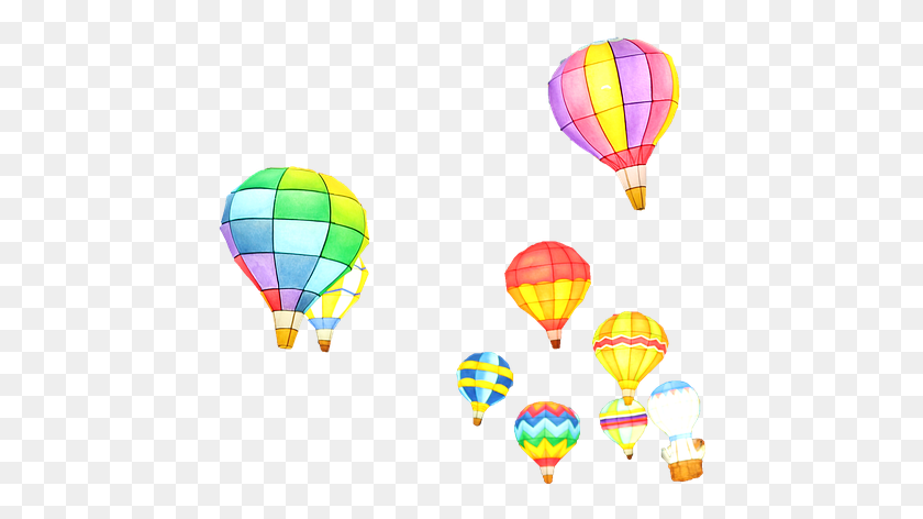 448x412 Night Sky Clipart Transparent Hot Air Balloon, Ball, Hot Air Balloon, Aircraft HD PNG Download