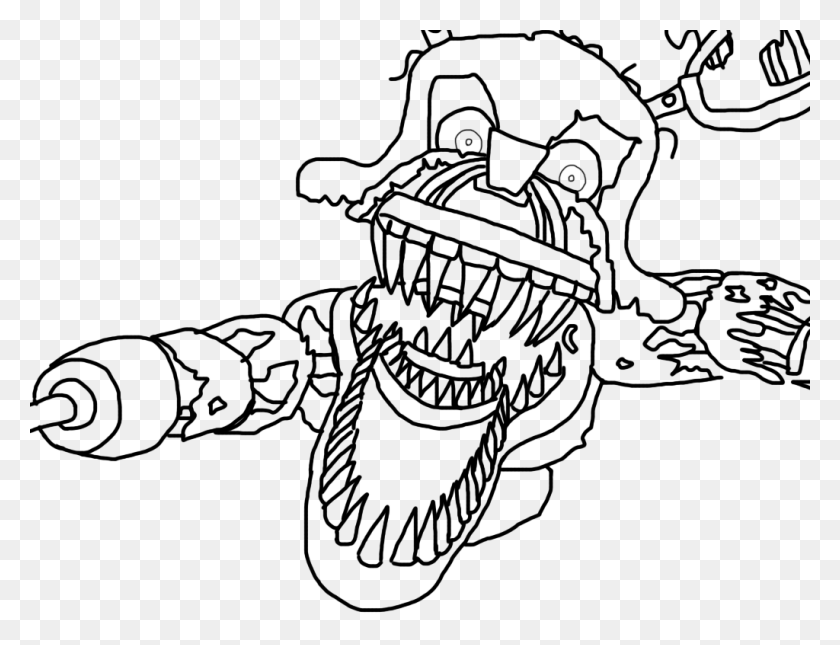 1024x768 Nightmare Foxy Coloring Pages 3 By Susan Nightmare Foxy Coloring Page, Lion, Wildlife, Mammal HD PNG Download
