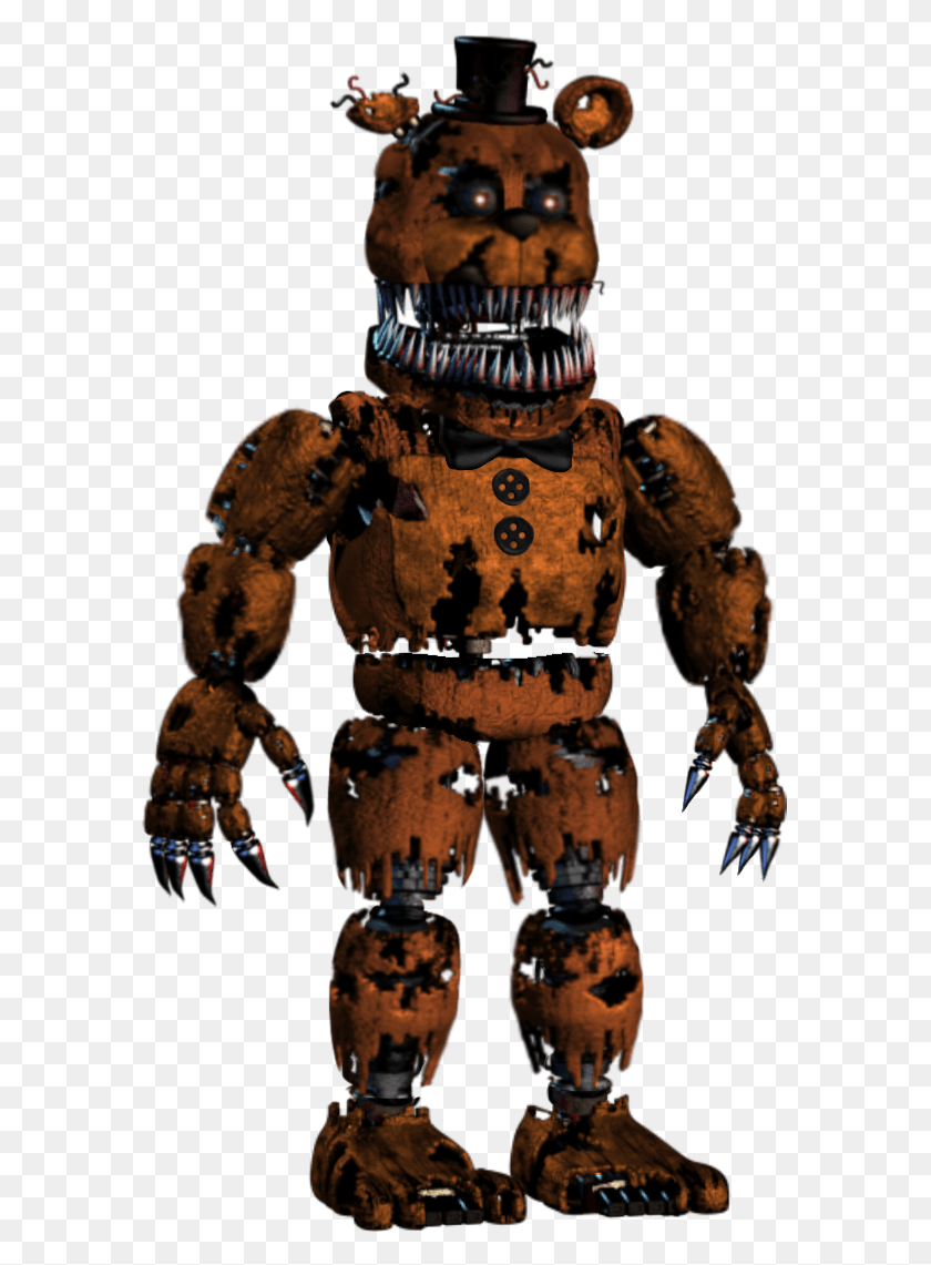 585x1081 Nightmare Unwithered Freddy Five Nights At Freddy39s 4 Toy Freddy, Robot HD PNG Download