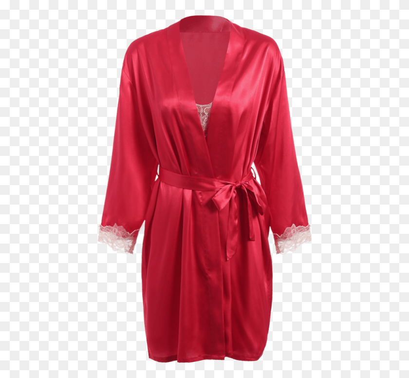443x716 Nightwear Red Linen Shirt Womens, Clothing, Apparel, Robe HD PNG Download