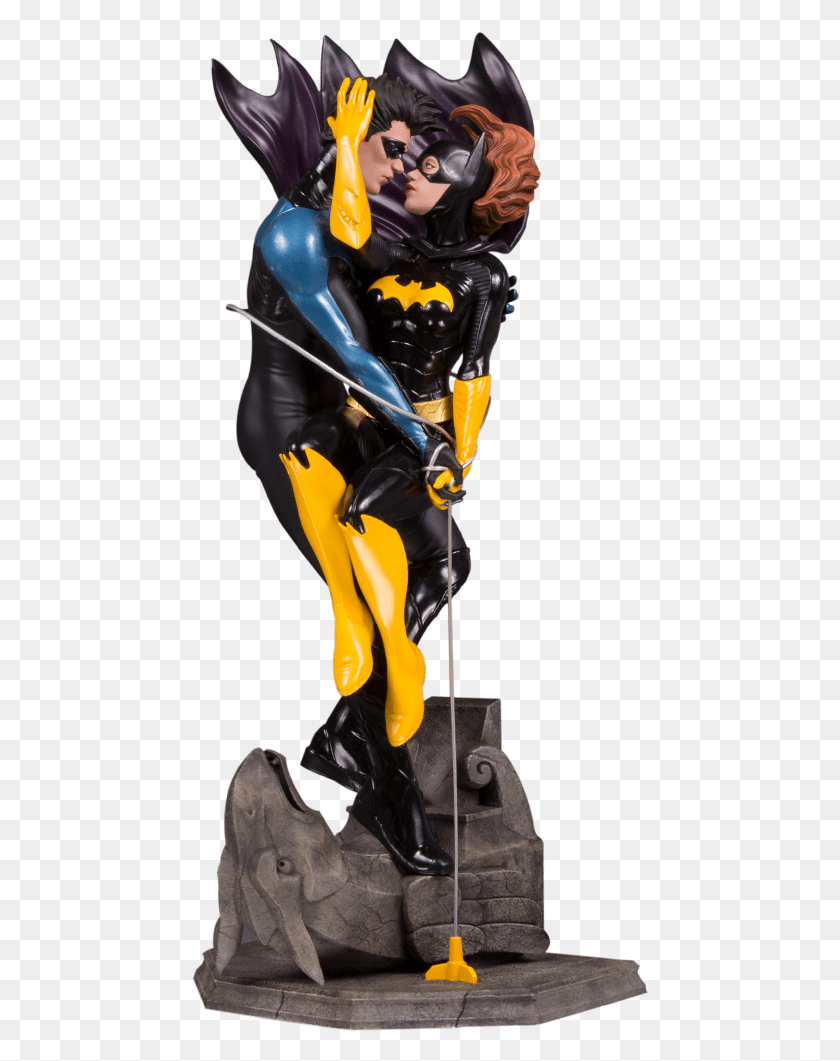 457x1001 Nightwing And Batgirl Statue, Figurine, Toy, Hand HD PNG Download