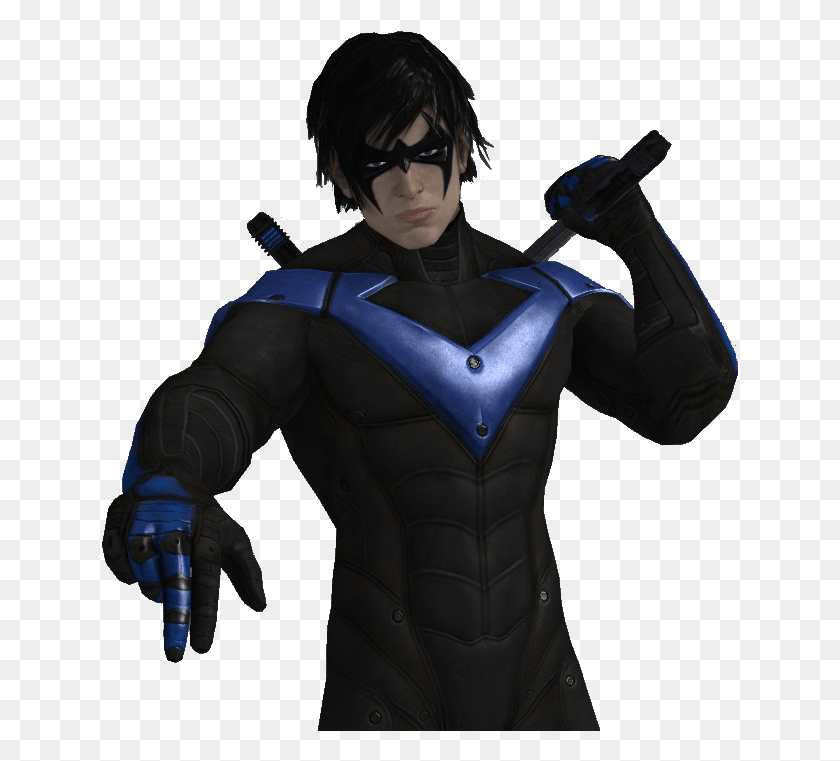 638x701 Descargar Png / Nightwing Image Arkham City Nightwing Render, Persona, Humano, Ropa Hd Png