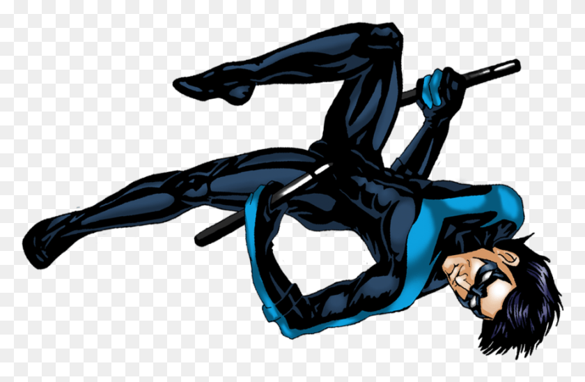 877x549 Nightwing Transparent Nightwing Dc Comics, Person, Human, Graphics HD PNG Download