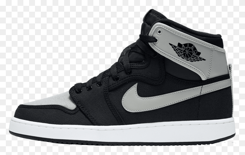 1145x690 Nike 1 Ko High Black Shadow Grey White Air Jordan, Shoe, Footwear, Clothing HD PNG Download