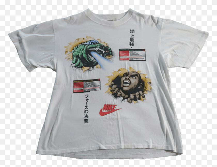 831x626 Descargar Png / Nike Charles Barkley Godzilla Camiseta Mediana, Ropa, Ropa, Camiseta Hd Png