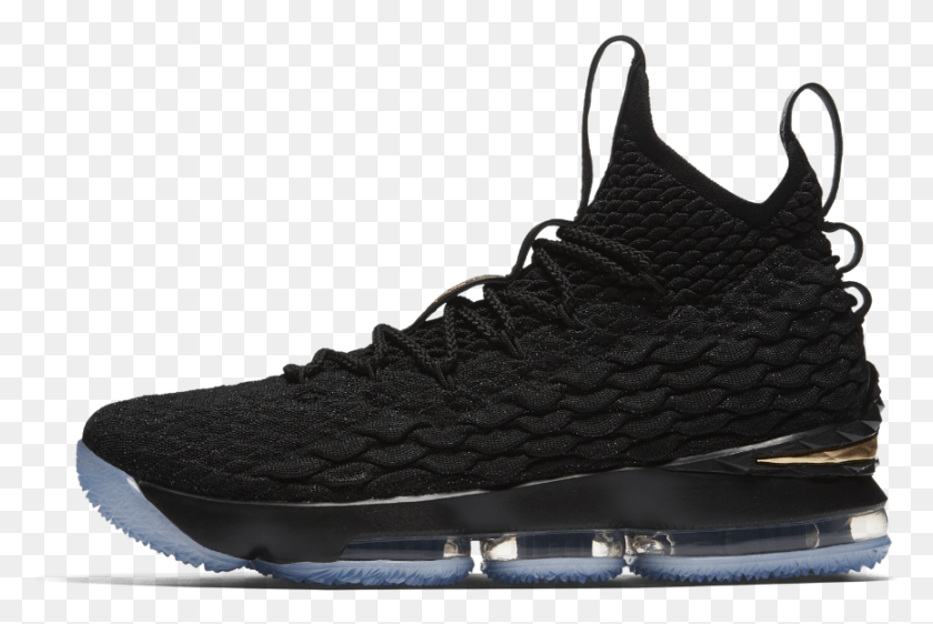 866x558 Nike Lebron 15 Basketball Shoe Size Lebron 15 Black And Gold, Clothing, Apparel, Footwear HD PNG Download