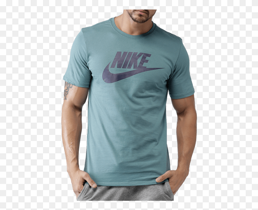444x625 Nike Men Blue Printed As M Nsw Icon Futura T Shirt 2017 Nike T Shirt For Men, Clothing, Apparel, Sleeve HD PNG Download