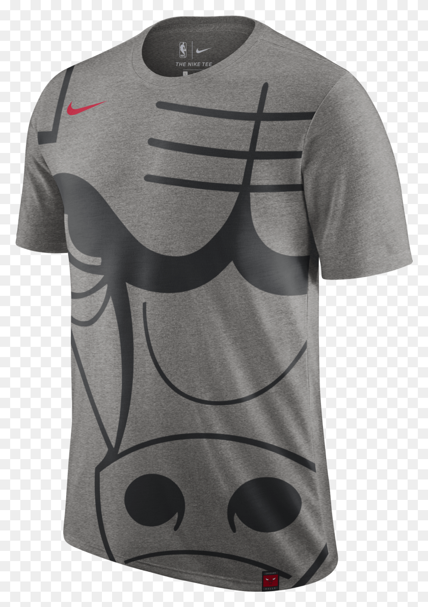 1381x2001 Nike Nba Chicago Bulls Logo Tee Shirt, Clothing, Apparel, T-shirt HD PNG Download