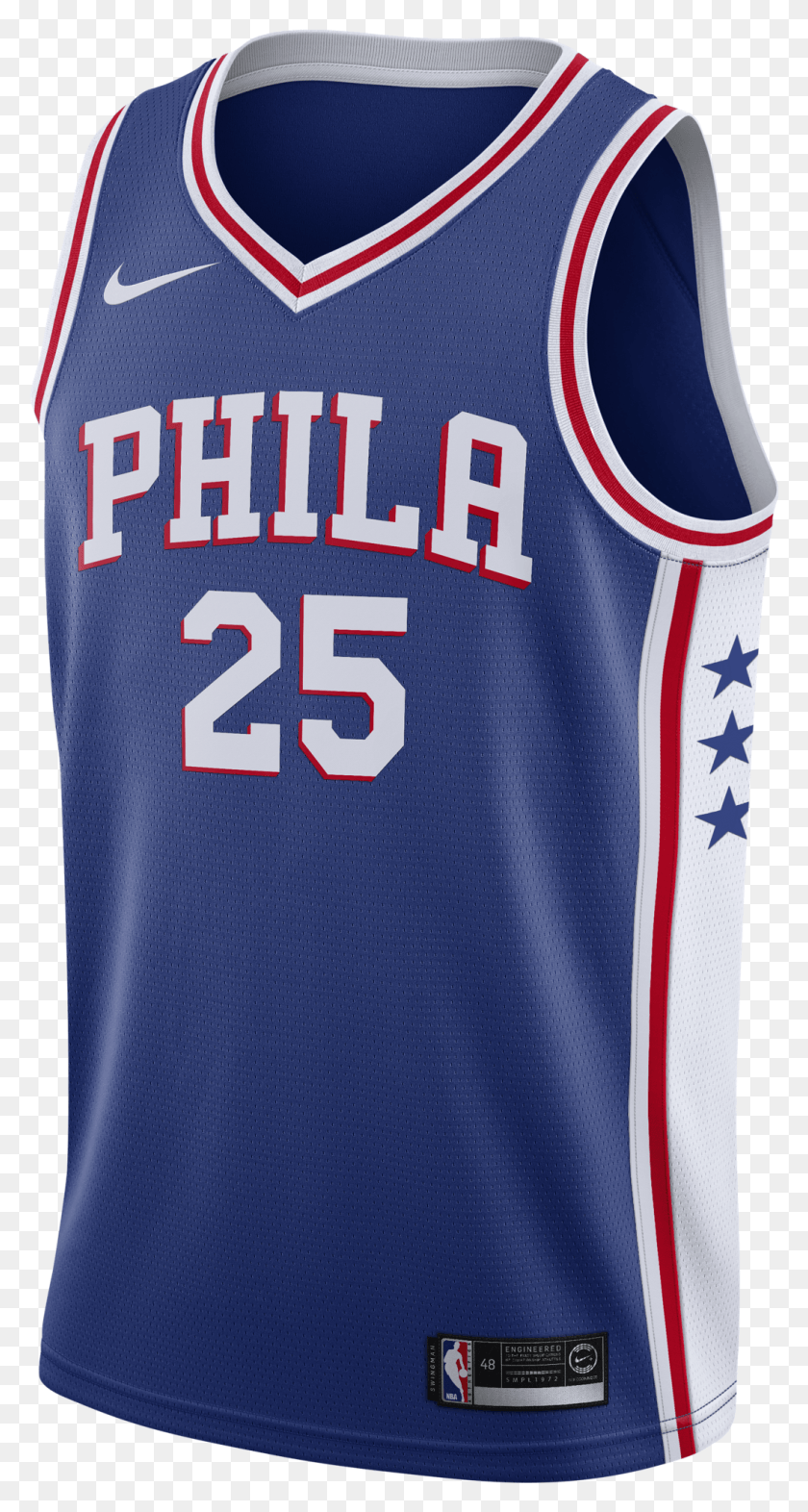 1032x2001 Nike Nba Philadelphia 76ers Ben Simmons Swingman Road Philadelphia 76ers Jersey, Clothing, Apparel, Shirt HD PNG Download