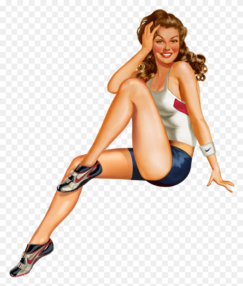 975x1161 Nike Pinup Pin Up, Clothing, Apparel, Female HD PNG Download