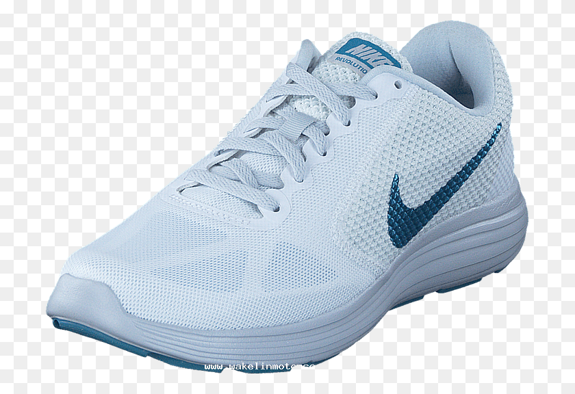 705x516 Nike Revolution 3 Whitecerulean Pure Platinum Running Shoe, Clothing, Apparel, Footwear HD PNG Download