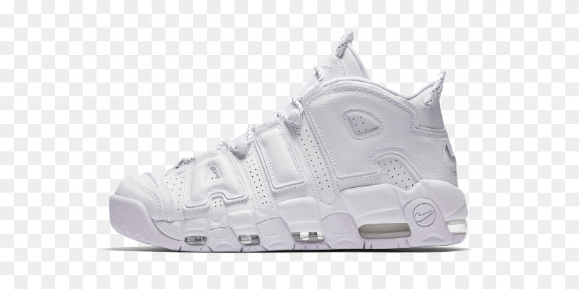 641x360 Nike Uptempo All White, Shoe, Footwear, Clothing HD PNG Download