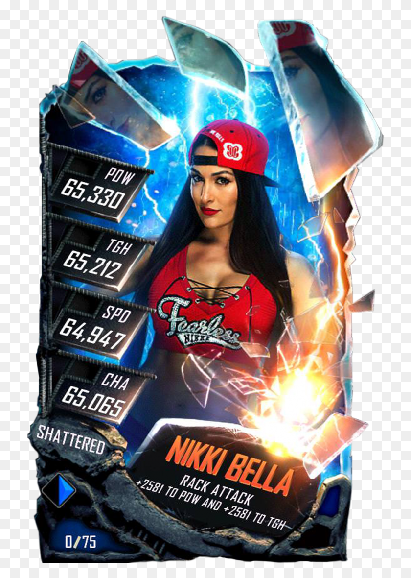 732x1120 Nikkibella S5 24 Shattered2 Shattered Cards Wwe Supercard, Poster, Advertisement, Flyer HD PNG Download