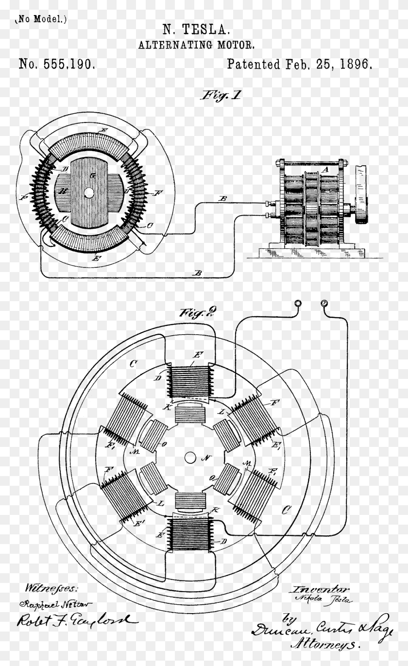 1551x2608 Nikola Tesla39s 1896 Patent On The Ac Induction Motor Nikola Tesla Motor, Electronics, Interior Design, Indoors HD PNG Download