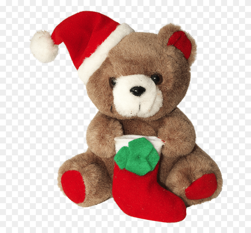 662x720 Медведь Николаусбр Изолированный Чучело Плюшевый Мишка Спящие Медведи, Плюшевые, Игрушки, Рождественский Чулок Png Скачать