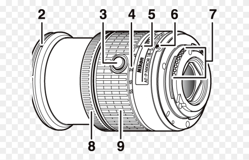 625x481 Descargar Png Nikon Clipart Cámara Lente Obturador Nikon Af P Dx Nikkor 70 300Mm F 4.5 6.3G Ed Vr, Máquina, Rotor, Bobina Hd Png