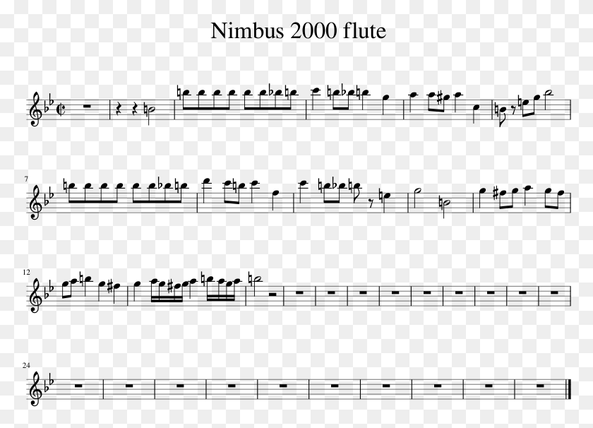 778x546 Nimbus 2000 Flute Sheet Music 1 Of 1 Pages We Are Number One Flute Sheet Music, Gray, World Of Warcraft HD PNG Download
