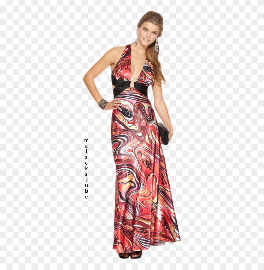 319x801 Nina Agdal Gown, Clothing, Apparel, Evening Dress HD PNG Download