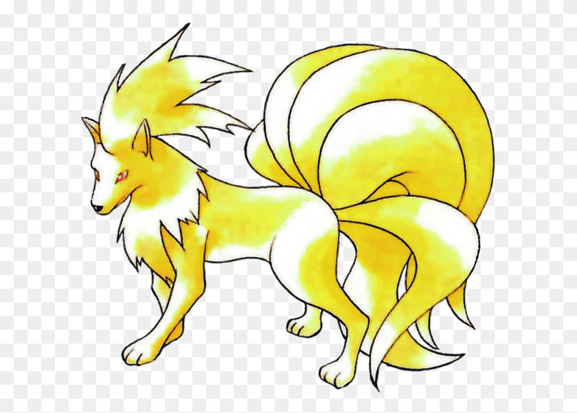 605x541 Ninetales Pokemon Red And Blue Official Art Brock39s Ninetales Pokemon Card, Graphics, Floral Design HD PNG Download
