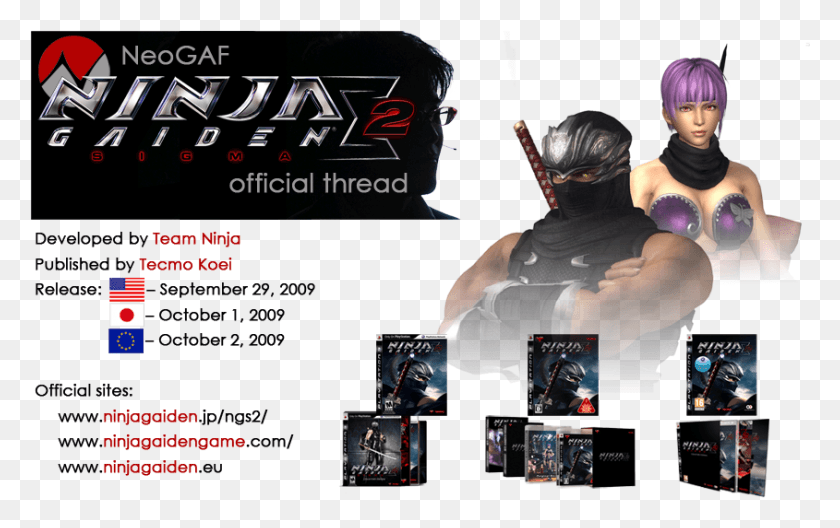 845x508 Ninja Gaiden 2 Official Thread Ninja Gaiden Sigma, Person, Human, Advertisement HD PNG Download