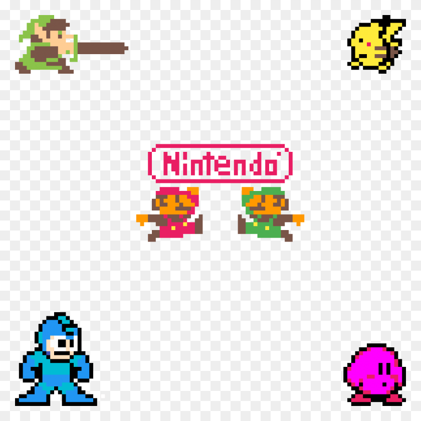 1200x1200 Nintendo Logo 8 Bit Megaman, Super Mario, Pac Man HD PNG Download