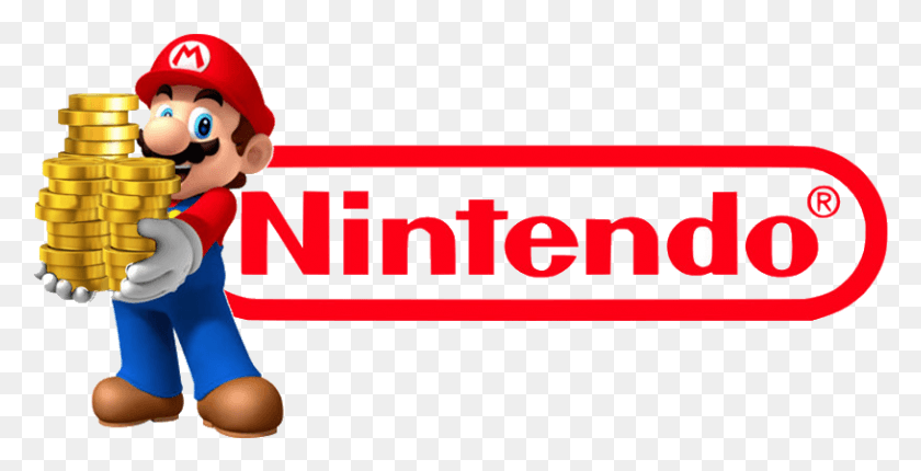 815x387 Descargar Png / Logotipo De Nintendo Con Mario, Persona, Humano, Texto Hd Png