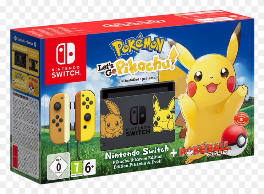 873x627 Nintendo Switch Pokmon Let39S Go Pikachu Limited Edition Nintendo Switch Pikachu Edition, Игрушка, Pac Man, Выглядывает Png Скачать