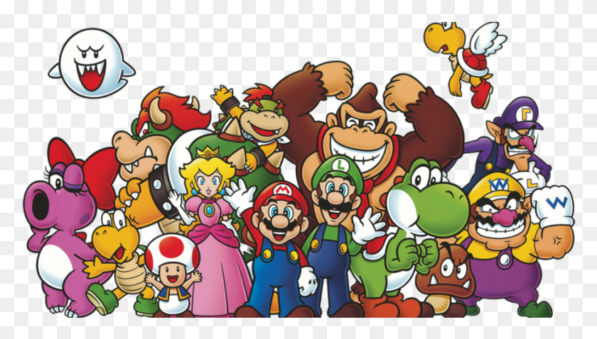 877x471 Nintendo To Copy Disney To Cash In On Characters Group Of 4 Cartoon Characters, Super Mario, Helmet, Clothing HD PNG Download