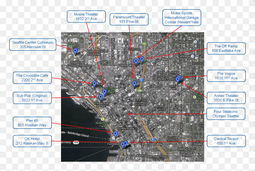 1578x1021 Nirvana Seattle Tour Nirvana Concert Seattle, Map, Diagram, Plot HD PNG Download