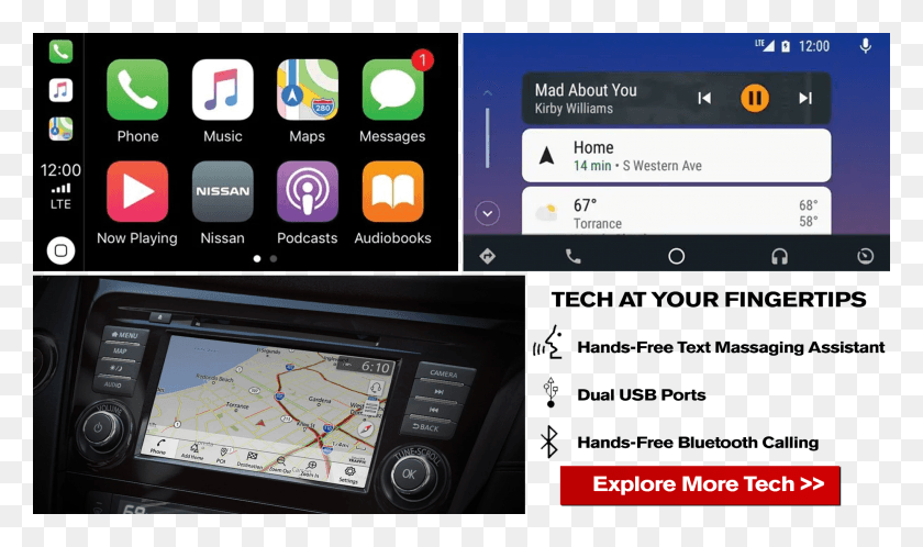 2048x1151 Descargar Png Nissan Rogue Technology 2018 Honda Accord Apple Carplay, Gps, Electronics, Tablet Computer Hd Png