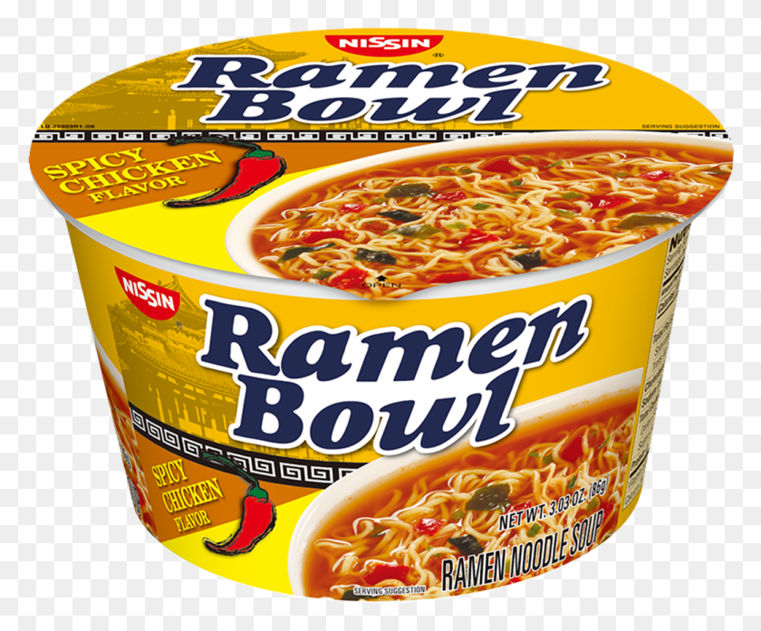 1042x852 Nissin Ramen Bowl Spicy Chicken Flavor, Food, Pasta, Tin HD PNG Download