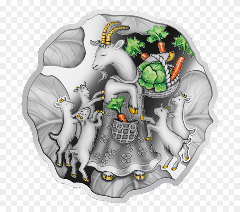 691x680 Niue 2015 Year Of The Goat Cabbage Shaped Proof Silver Goat, Clothing, Apparel, Nature HD PNG Download