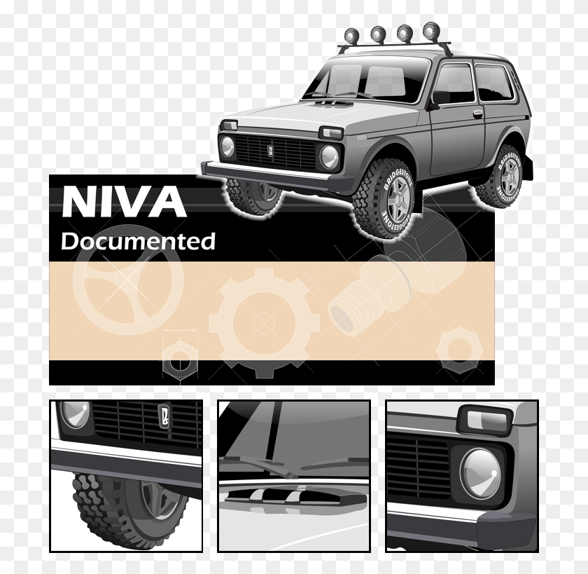 700x759 Descargar Png Niva 4X4 Ilustración Vectorial Para Ecatalogue Coche Lada Niva, Rueda, Máquina, Transporte Hd Png