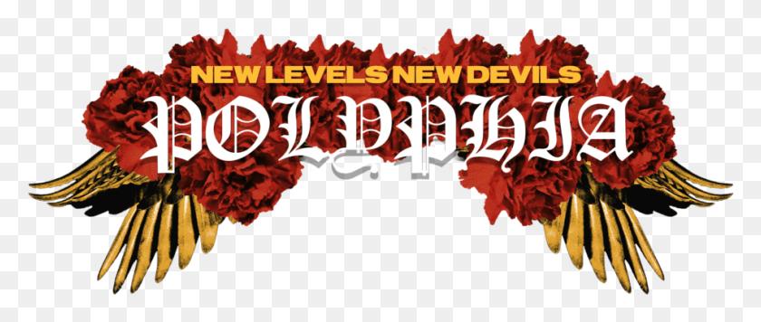 943x358 Descargar Png Nlnd Logo Polyphia Nuevos Niveles Nuevos Diablos, Texto, Alfabeto, Fuego Hd Png