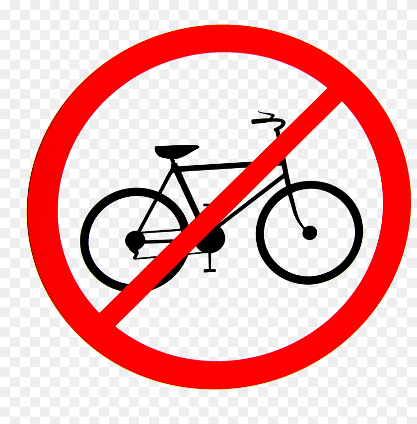 1809x1841 No Bicycles Allowed Sign Image No Bicycle Parking Sign, Symbol, Machine, Wheel, Transportation Clipart PNG