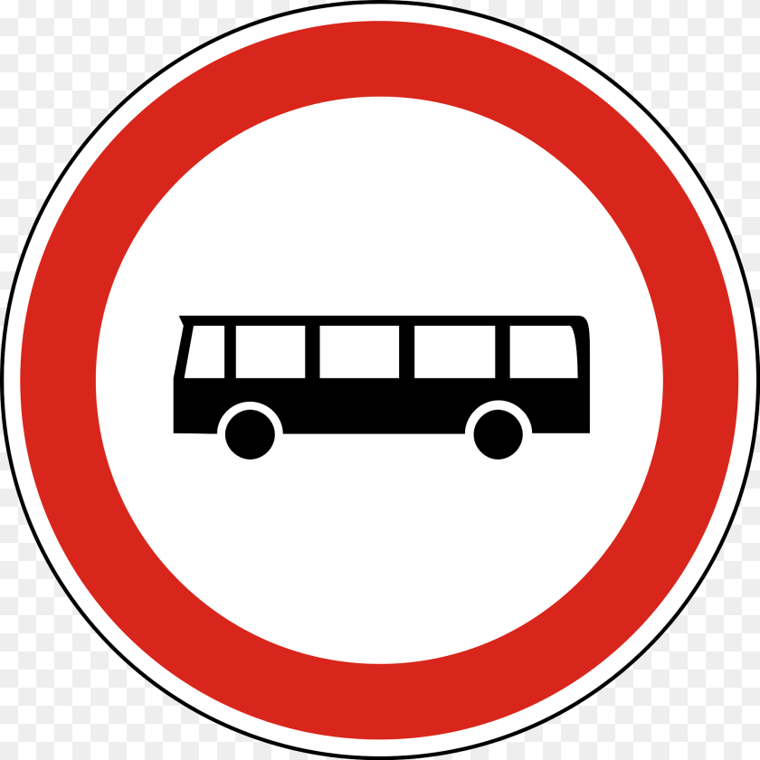 1920x1920 No Buses Sign In Hungary Clipart, Symbol, Road Sign, Disk PNG
