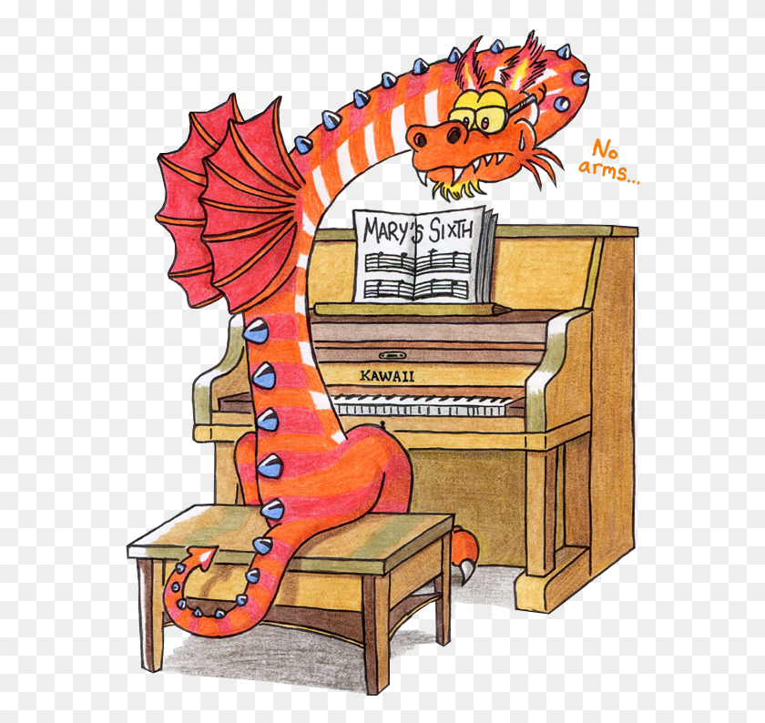 566x734 No Concert For You Dragon Piano, Leisure Activities, Performer, Musical Instrument HD PNG Download