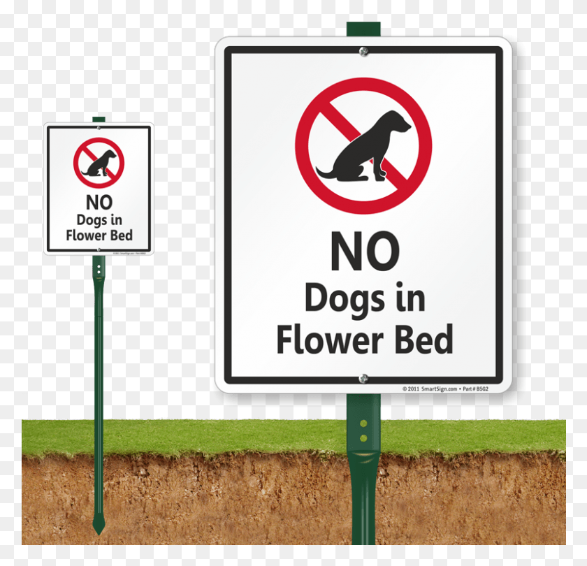801x771 No Dogs In Flower Bed Sign Sign, Symbol, Road Sign, Stopsign HD PNG Download