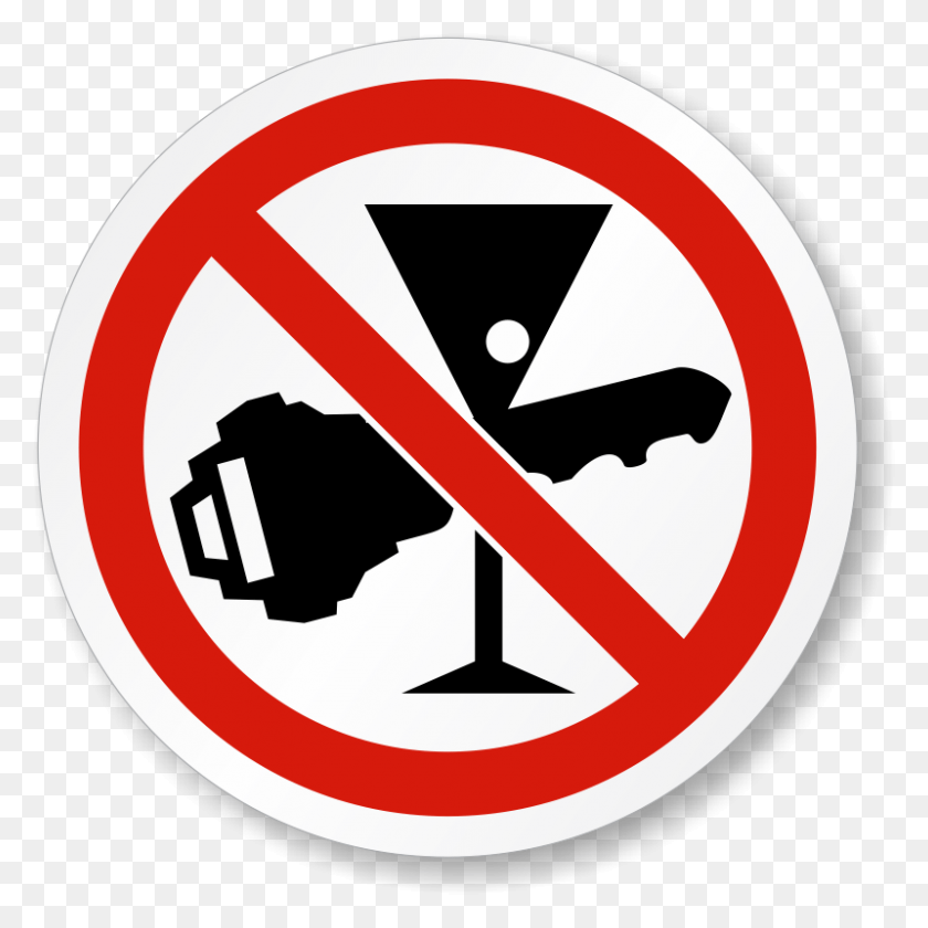 800x800 No Beber Y Conducir Iso Prohibición Símbolo Etiqueta Beber Y Conducir, Señal De Tráfico, Señal, Señal De Parada Hd Png