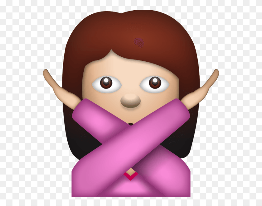 567x601 No Emoji Girl Crossing Arms Emoji Transparent, Doll, Toy, People HD PNG Download