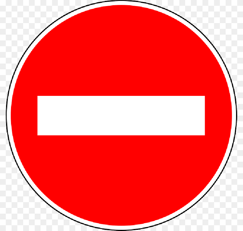 No Entry Traffic Sign, Symbol, Road Sign, Disk Sticker PNG