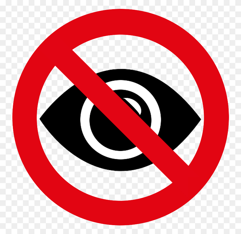 756x758 No Eyes Clipart No Camera, Symbol, Sign, Road Sign HD PNG Download