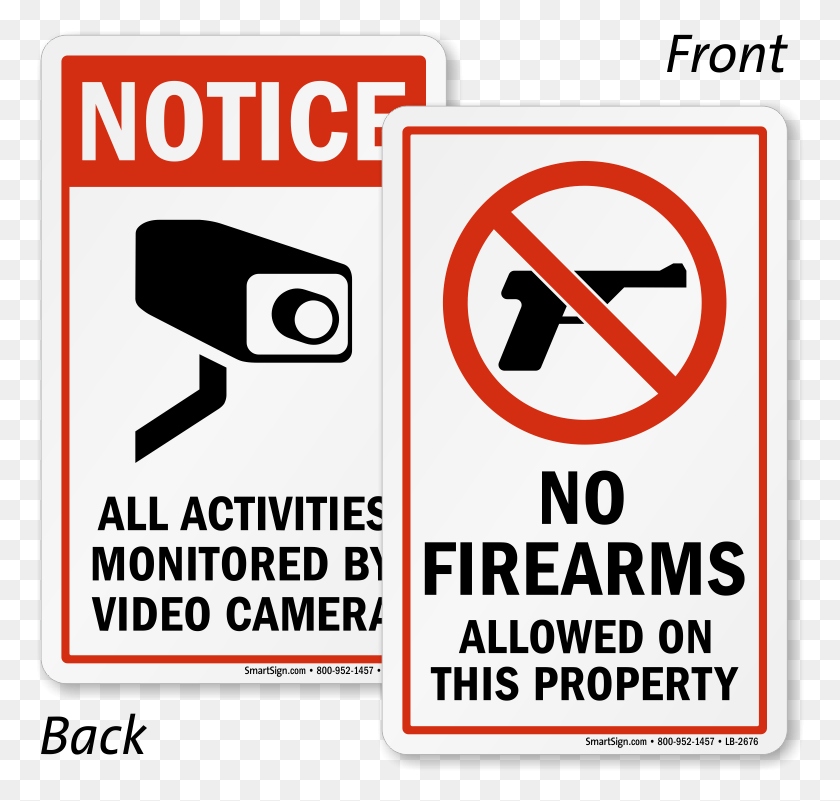 768x741 No Firearms Allowed On Property Double Sided Label Sign, Symbol, Text, Road Sign HD PNG Download