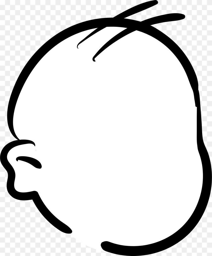 1592x1920 No Hair Head, Person, Stencil, Face Clipart PNG