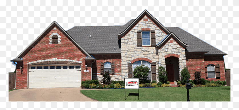 1080x454 No Matter What We39ve Got You Covered Brick House With Austin Stone, Grass, Plant, Roof HD PNG Download