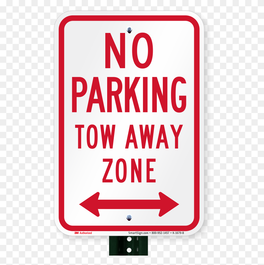 503x784 No Parking Tow Away Zone Bidirectional Arrow Signs Parking Sign, Symbol, Text, Electronics HD PNG Download