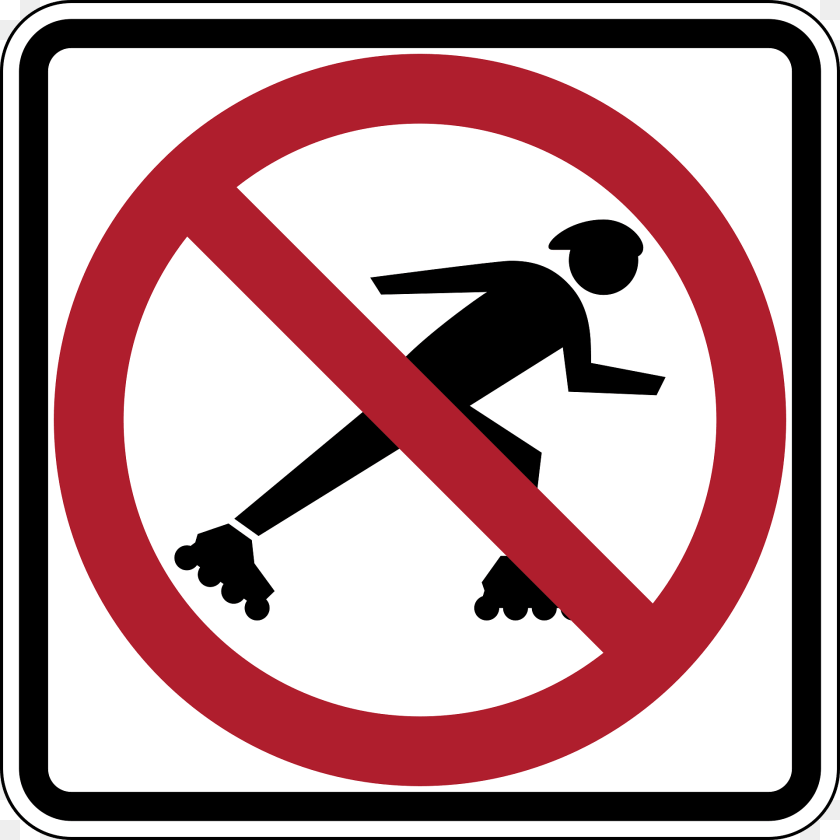 No Rollerblading Sign, Symbol, Road Sign Clipart PNG